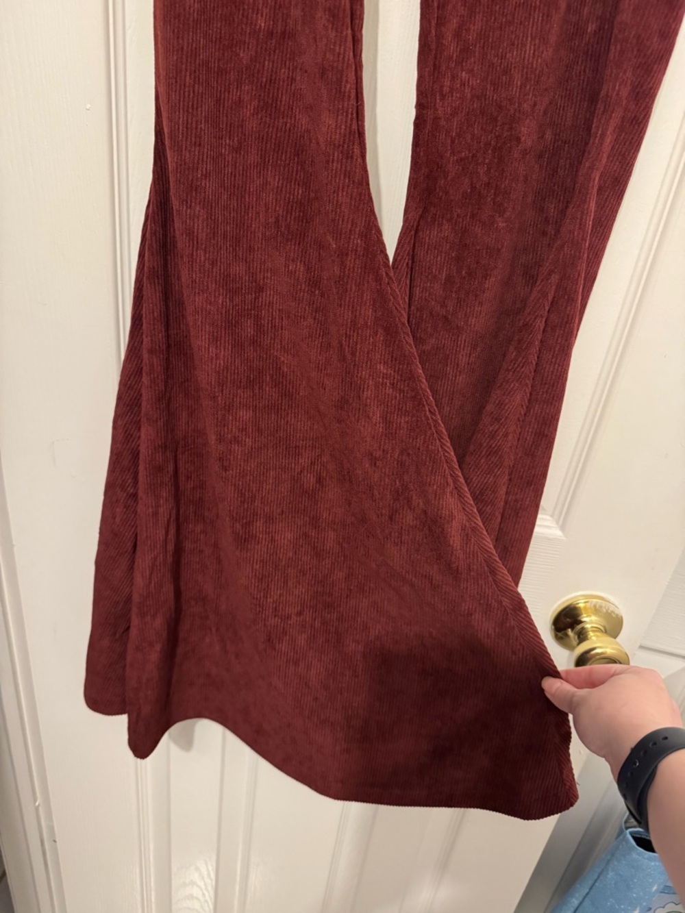 Current Mood Maroon Corduroy Flare Pants - Picture 3 of 3